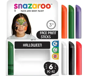 SNAZAROO Halloween-Farbstift-Set / Gesichts- und Körperfarbe / 6 Stück