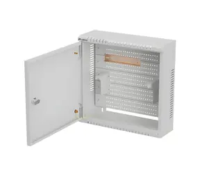 10" Wandschrank aus Mesh, grau / Wandschrank / 400 x 400 x 140 mm / montiert