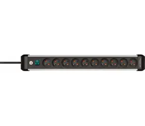Brennenstuhl Premium-Alu-Line / Steckdosenleiste / 10x Steckdosen / 3 m