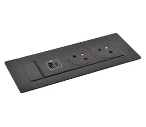 Legrand Incara Multilink schwarz / Steckdosenleiste / 2x 230V / USB-A+C 15W / Kabel 2 m