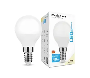 Modee LED-Mini-Globelampe E14 4,9 W / Ersatz für 40 W / Kaltweiß 4000 K / 470 lm