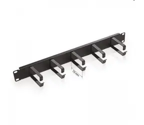 Triton 19" Patchkabelhalter aus Metall (RAB-VP-X21-A2) / Kabelmanagement-Panel / 1 HE / Maschentiefe 73 mm