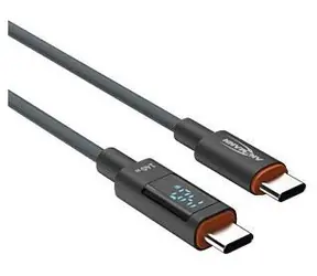 Ansmann 1700-0176 Anthrazit / Daten- und Ladekabel / USB-C - USB-C / 1,2 m / PD 140 W / LED-Display