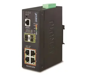 Planet IGS-5225-4P2S / Industrie-Switch / L3 / 4X 1Gb RJ-45 / 2x 1Gb SFP / 4X PoE 802.3at 144W / -40 bis 75°C / IP40