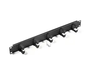 Triton 19"-Patchkabelhalter aus Metall / Kabelmanagement-Panel / 1 HE / Einbautiefe 37 mm