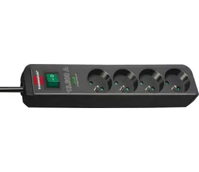 Brennenstuhl Eco-Line schwarz / Überspannungsschutz / 4 Steckdosen / 1,5 m