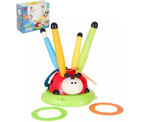 MERCO Marienkäfer-Spiel 3-in-1 / Ringe an Stöcken werfen / Ringdurchmesser 12,5 cm / ab 3 Jahren