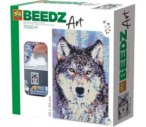 SES Creative Aufbügelperlen Kunstwolf / 7000 Stück / 30 x 40 cm / ab 12 Jahren