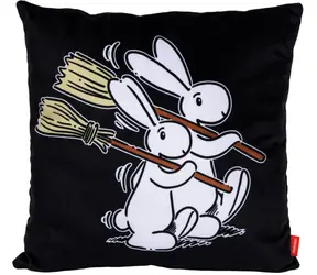 MORAVSKÁ ÚSTŘEDNA Kissen Bob und Bobek Work schwarz / 30x30 cm / 100 % Polyester / ab Geburt