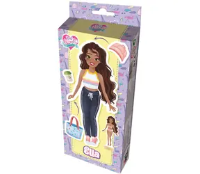 JIRI MODELS Magnetpuppe Ella / Anziehspiel / 3 Zubehörbögen / Holzsockel