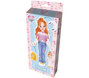 JIRI MODELS Magnetpuppe Nicol / Anziehspiel / 3 Zubehörbögen / Holzsockel