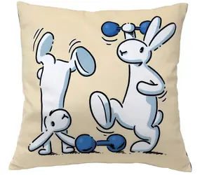 MORAVSKÁ ÚSTŘEDNA Pillow Bob und Bobek Hanteln / 30x30 cm / 100 % Polyester / ab der Geburt