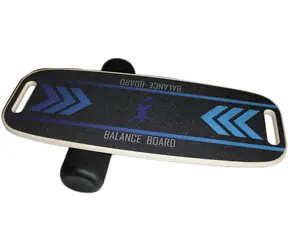 Merco Woody Core blau / Balanceboard / Holz / Tragkraft 150 kg / EVA-Zylinder