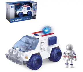 WIKY Raumfahrzeug mit Astronaut 17 cm / Schwungrad / Licht und Ton / Leuchtradar
