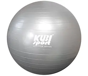 KUBIsport Giant 85 cm silber / Gymnastikball / Belastbarkeit 150 kg / Höhe 180-195 cm