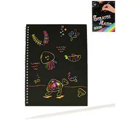 Regenbogen-Kratzblock / Kratzbilder / 19 × 26 cm / 10 Blatt / ab 3 Jahren