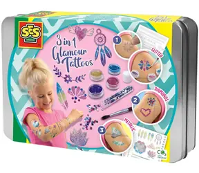 SES Creative Kreatives Set Charmantes 3-in-1-Tattoo / Temporäres Tattoo / ab 5 Jahren