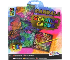 GRAFIX Rubbelbilder Regenbogen-Mandalas, 6 Stück / 19,5 x 19,5 cm / ab 4 Jahren