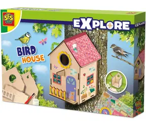 SES Creative Entdecke Vogelhaus / Kreativset / Holzbausatz / 11 Teile + Aufkleber und Kleber