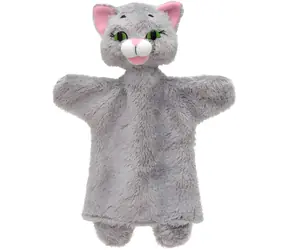 MORAVSKÁ ÚSTŘEDNA Puppe mit Hausschuhen Graues Kätzchen / 26 cm / ab 3 Jahren