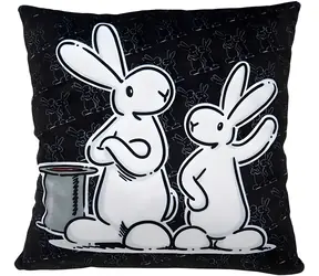 MORAVSKÁ ÚSTŘEDNA Kissen Bob und Bobek schwarz / 30 x 30 cm / 100 % Polyester