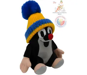 MORAVSKÁ ÚSTŘEDNA Plüschtier Maulwurf sitzender Hut blau / 12 cm / Plüsch / ab 3 Jahren