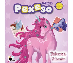 JIRI MODELS Pexeso im Notizbuch Einhörner / 64 Karten / Schachtel zum Ausschneiden / 4 Blätter zum Ausmalen