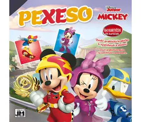JIRI MODELS Pexeso im Mickey-Mouse-Arbeitsheft / 64 Karten / Schachtel zum Ausschneiden / 4 Blätter zum Ausmalen