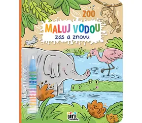 JIRI MODELS Malbuch „Malen mit Wasser - Immer wieder Zootiere“ / 10 Seiten / Inklusive Wasserstift