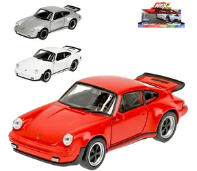 Welly Porsche 911 Turbo Modellauto / Metall und Kunststoff / 11 cm / Aufziehmechanismus