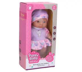 WIKY Babypuppe mit Hut / 22 cm / Massiver Körper / Beweglich / ab 3 Jahren