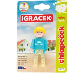 EFKO Figur Igráček Familie Junge / Beweglich / Kunststoff / 7,5 cm / auf Karte / ab 3 Jahren