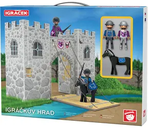 EFKO Spielset „Igráčeks Burg“ / 2 Igráček-Figuren (7,5 cm) / Pferd und Zubehör / ab 3 Jahren