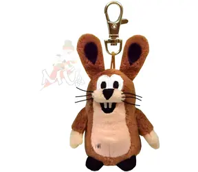 Mährische Telefonzentrale Hase mit Karabiner 10 cm / Plüsch-Schlüsselanhänger / auf Karte / ab 12 Monaten