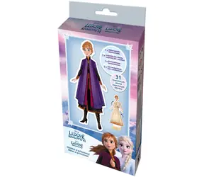 JIRI MODELS Magnetischer Anziehanzug Frozen Anna / Malbuch / Holzständer / ab 3 Jahren