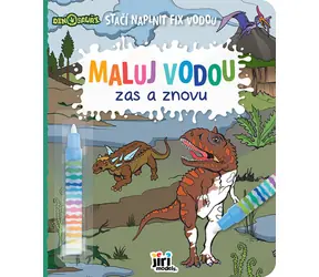JIRI MODELS Malbuch mit Wasser - Dinosaurier immer wieder malen / 10 Seiten / Inkl. Wasserstift / ab 3 Jahren