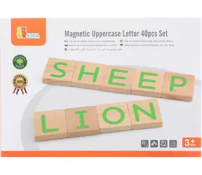 VIGA Magnetbuchstaben aus Holz / 40 Stück / ab 3 Jahren