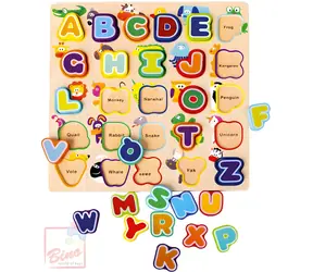 Bino Einsteckpuzzle Englisches Alphabet mit Tieren / Holz / ab 18 Monaten