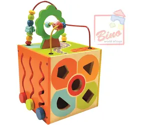 Bino Motorblock / Holz / Kleinkinder / 23 x 22 x 34 cm