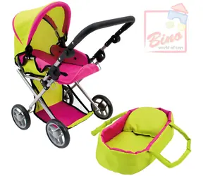 Bino Puppenwagen Paula / Abnehmbare Babywanne / 32 × 67 × 62 cm / ab 3 Jahren