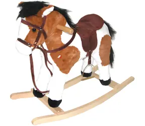 Plüsch-Schaukelpferd, gepunktet, mit Sound / Schaukelpferd / 76 x 50 cm / batteriebetrieben