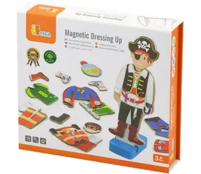 VIGA Magnetisches Anziehspiel aus Holz für Jungen / Anziehspiel / 36 Teile / Holz / ab 3 Jahren