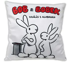 MORAVSKÁ ÚSTŘEDNA Kissen Bob und Bobek weiß / 30 x 30 cm / 100 % Polyester