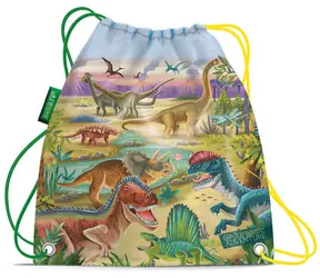 ARGUS Jurassic Adventure Hausschuhe/Rucksack mit Kordelzug / 37 x 44 x 10 cm / Polyester
