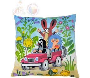 MORAVSKÁ ÚSTŘEDNA Kissen Maulwurf Jeep / 30 x 30 cm / Mikrovelours / ab 3 Jahren