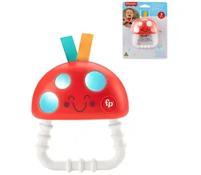 Fisher Price Beißring und Rassel in Pilzform / Batteriebetriebenes Spielzeug mit Licht / Silikon / ab 3 Monaten