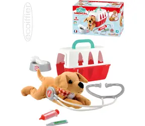 ECOIFFIER Tierarztkoffer mit Hund / Spielset / Plüschhund und medizinische Instrumente / ab 18 Monaten