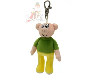 Mährischer Schlüsselschalter Vierblättriges Kleeblatt Bobík mit Karabiner / Plüsch-Schlüsselanhänger / 12 cm / ab 3 Jahren
