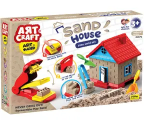 Bino Kinetic Sand Haus / Set mit Werkzeugen / 750 g / ab 3 Jahren