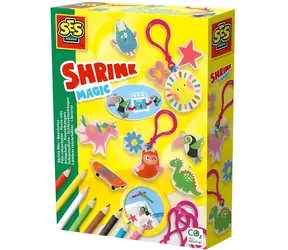 SES Creative Schlüsselanhänger-Produktion / Kreativset / 3 Schrumpffolien + 8 Buntstifte + 6 Schlüsselanhänger